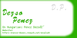 dezso pencz business card